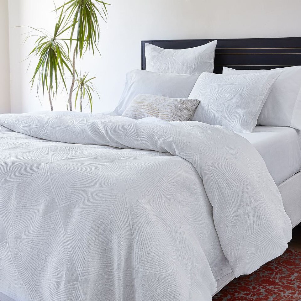 TENCEL™ & Cotton Matelasse Diamonds Duvet Cover & Shams